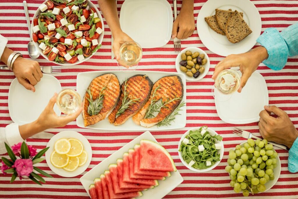 Mediterranean diet. Healthy eating concept. Top view